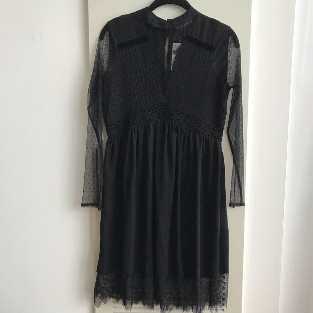 ZARA NEW Sheath Dress Lace and Mesh Size Medium